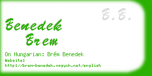 benedek brem business card